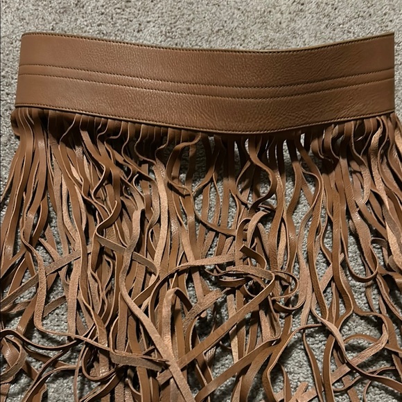 Brown Leather Fringe Belt - Picture 6 of 9